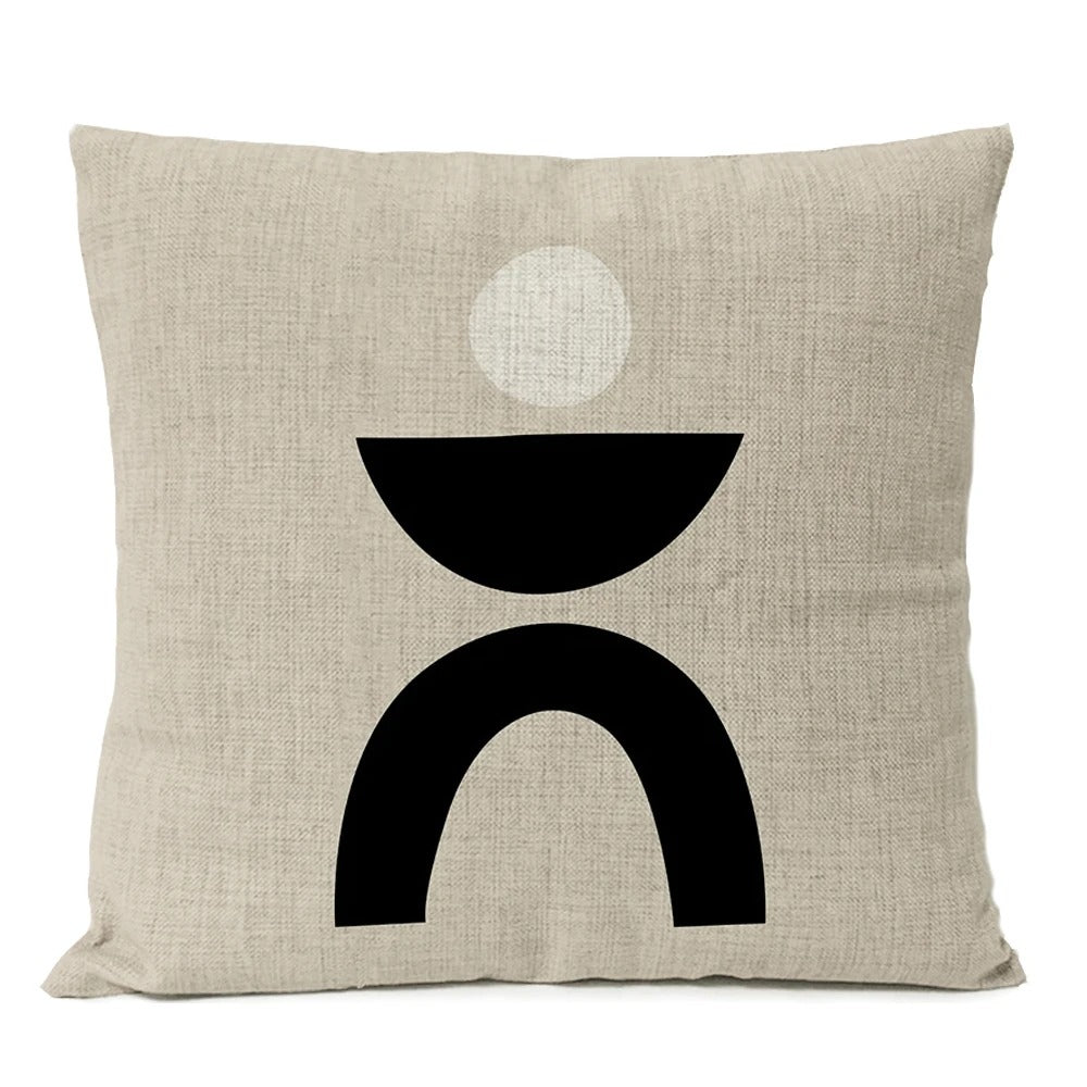 Abstract Black Boho Home Decorative Pillow Cover Arch Line Minimalist Geometric Throw Pillow Case Living Room Decor Sofa Cushion