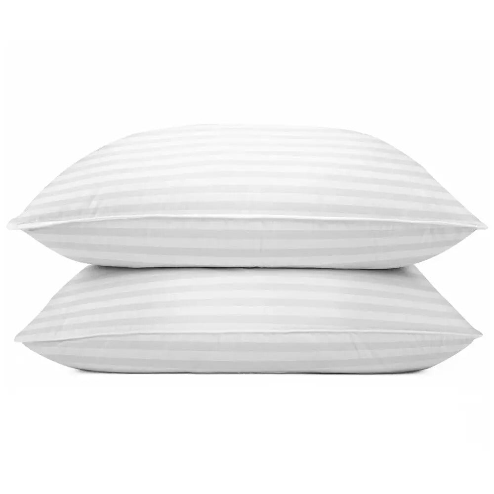Set of 2 Bed Pillows Standard King Plush Down Alternative Pillows Cotton Cover