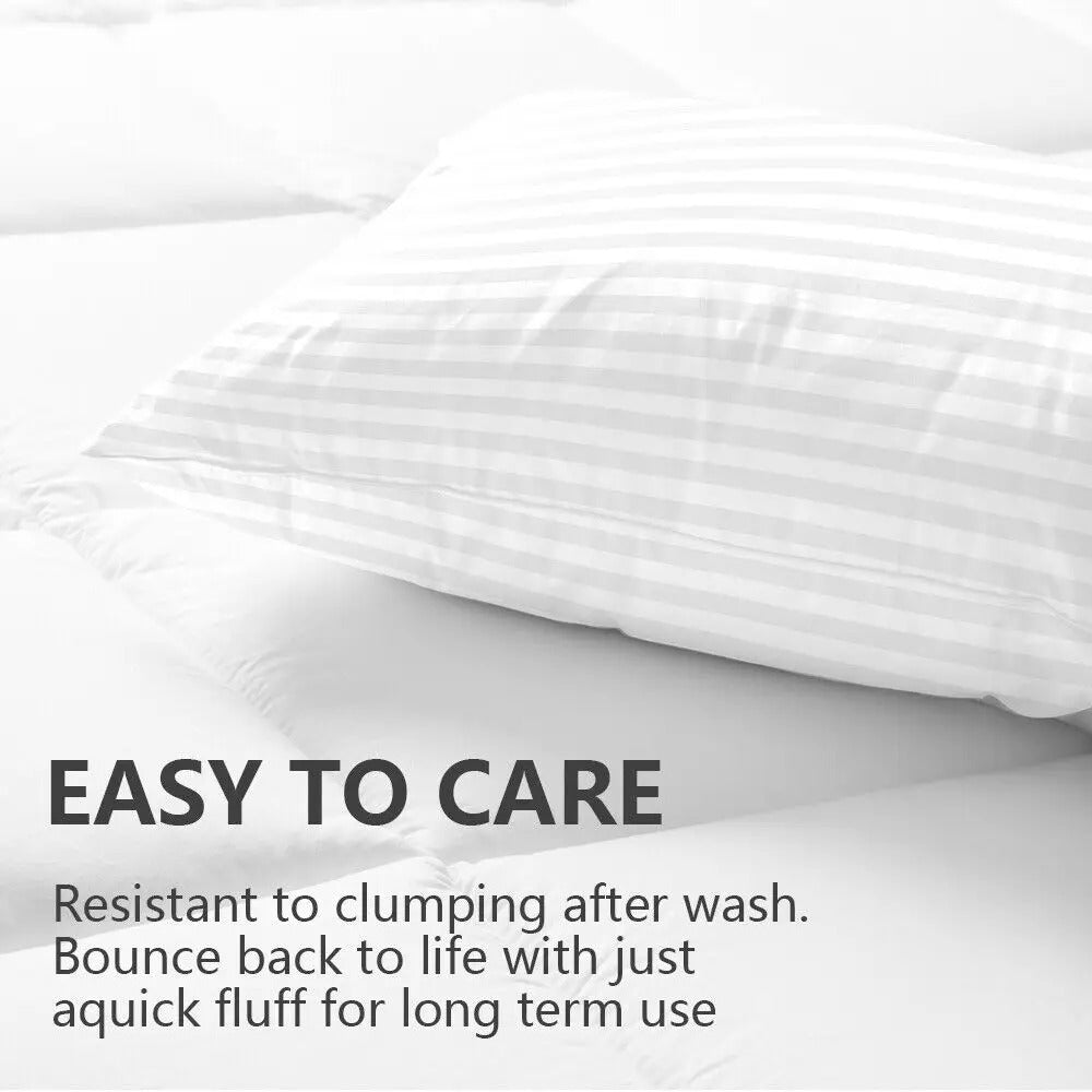 Set of 2 Bed Pillows Standard King Plush Down Alternative Pillows Cotton Cover