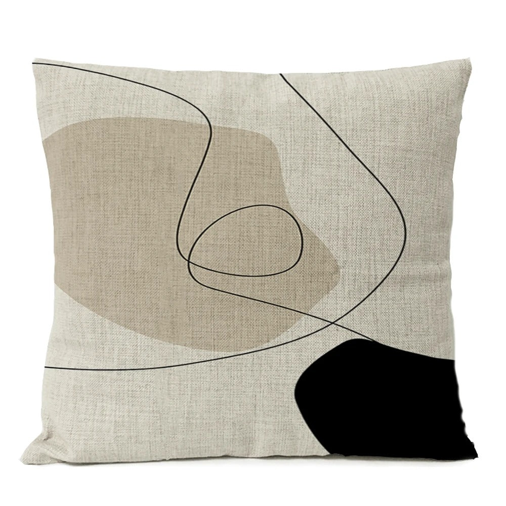 Abstract Black Boho Home Decorative Pillow Cover Arch Line Minimalist Geometric Throw Pillow Case Living Room Decor Sofa Cushion