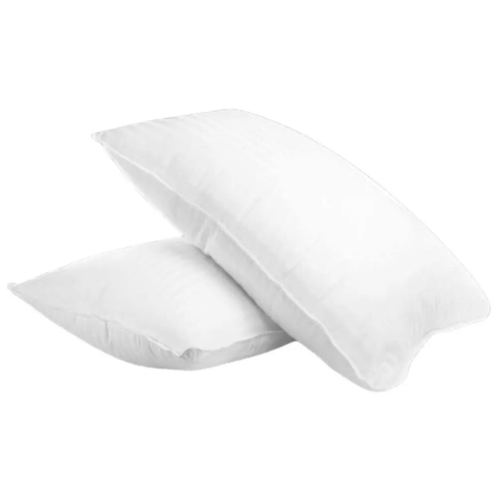 Set of 2 Bed Pillows Standard King Plush Down Alternative Pillows Cotton Cover