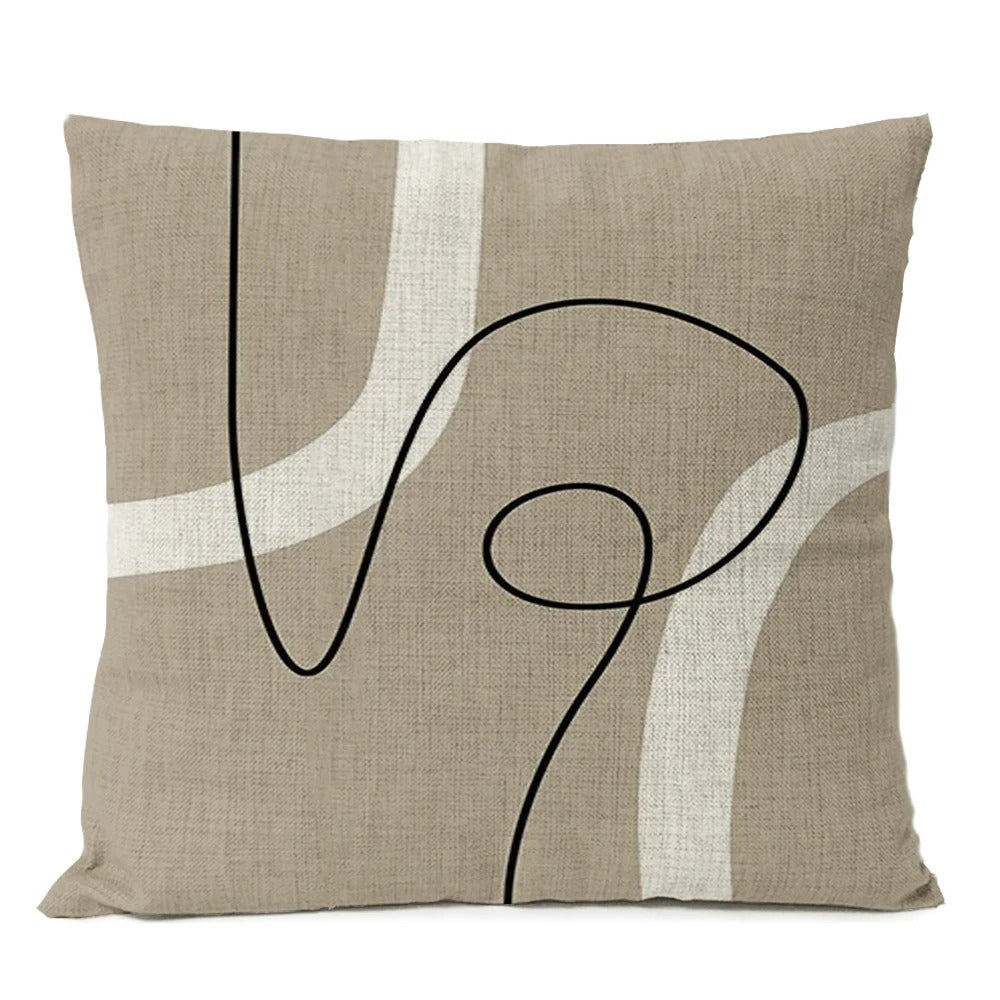 Abstract Black Boho Home Decorative Pillow Cover Arch Line Minimalist Geometric Throw Pillow Case Living Room Decor Sofa Cushion