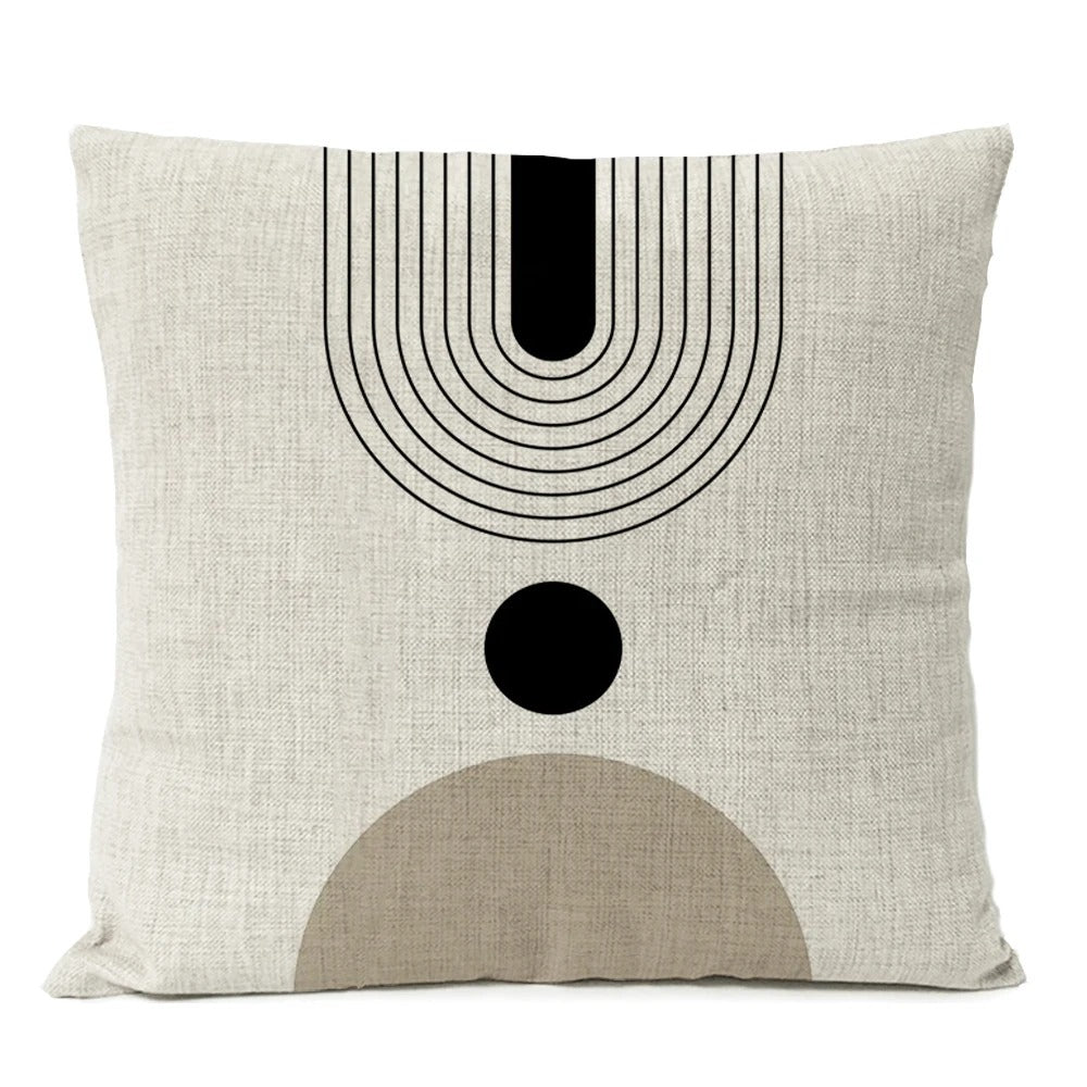 Abstract Black Boho Home Decorative Pillow Cover Arch Line Minimalist Geometric Throw Pillow Case Living Room Decor Sofa Cushion