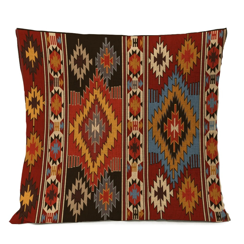 Home Decorative Geometric Bohemian Linen Throw Pillows Ethnic Persian Carpet Tribal Texture Cushion Room Decor Sofa Pillowcase