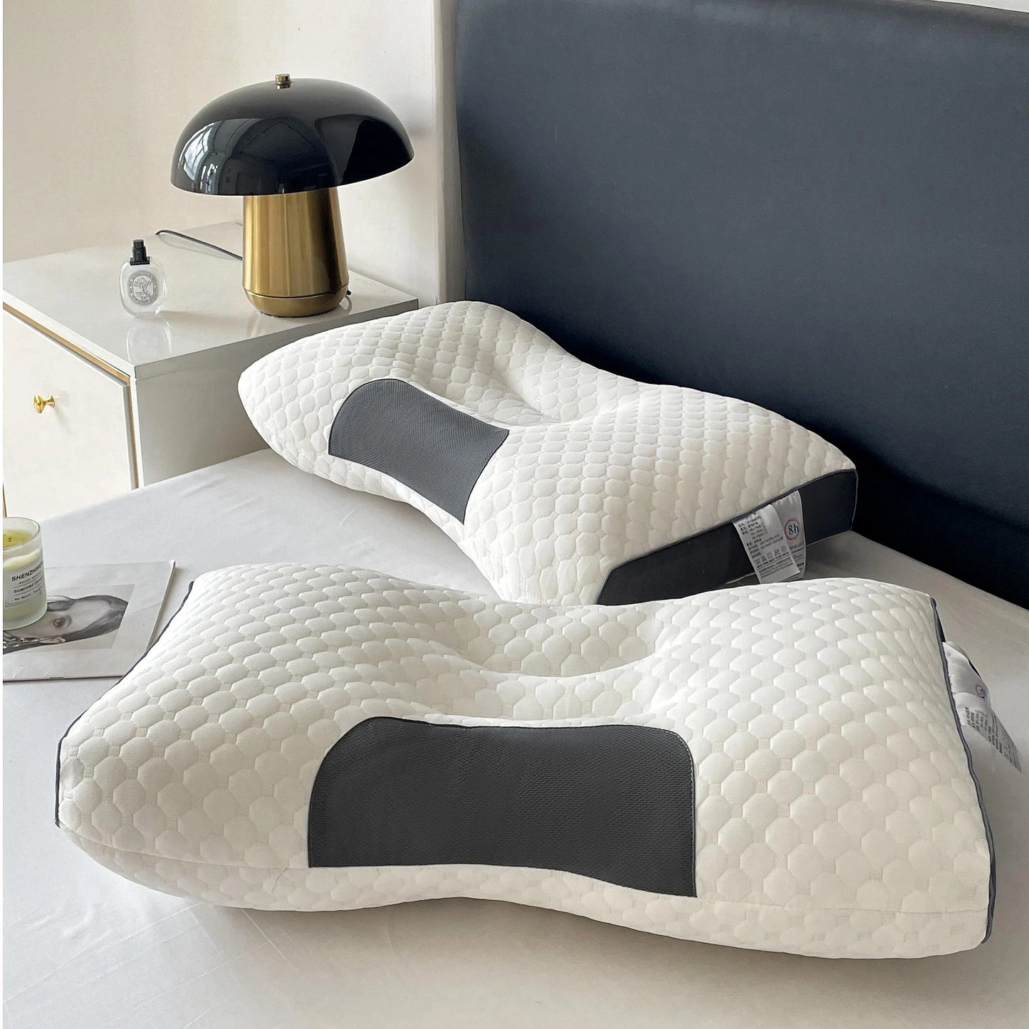 Local warehouse Knitted Massage Neck Pillow For Sleeping Soft, Adjustable Ergonomic Orthopedic Contour Support