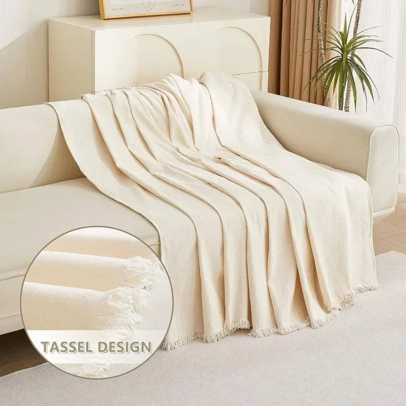 Couch Cover for Pets Beige Couch Covers L Shape Chenille Couch Cushion Covers for Pets, Throw Couch for Dogs, Kids,71" X118"