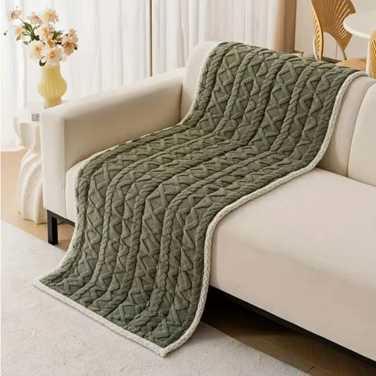 1pc Cozy Thick Quilted Sofa Cover in Autumn & Winter - Plush 100% Cashmere, Non-Slip, Bohemian Style