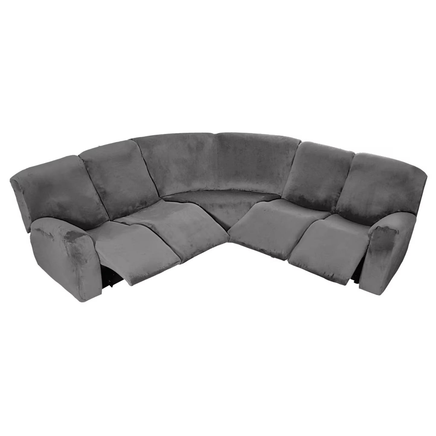 7-Piece L Shape Velvet Stretch Recliner Corner Sofa Covers for Sectional Sofa Set Reclining L Shape Sofa Slipcovers