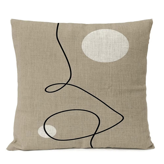Abstract Black Boho Home Decorative Pillow Cover Arch Line Minimalist Geometric Throw Pillow Case Living Room Decor Sofa Cushion