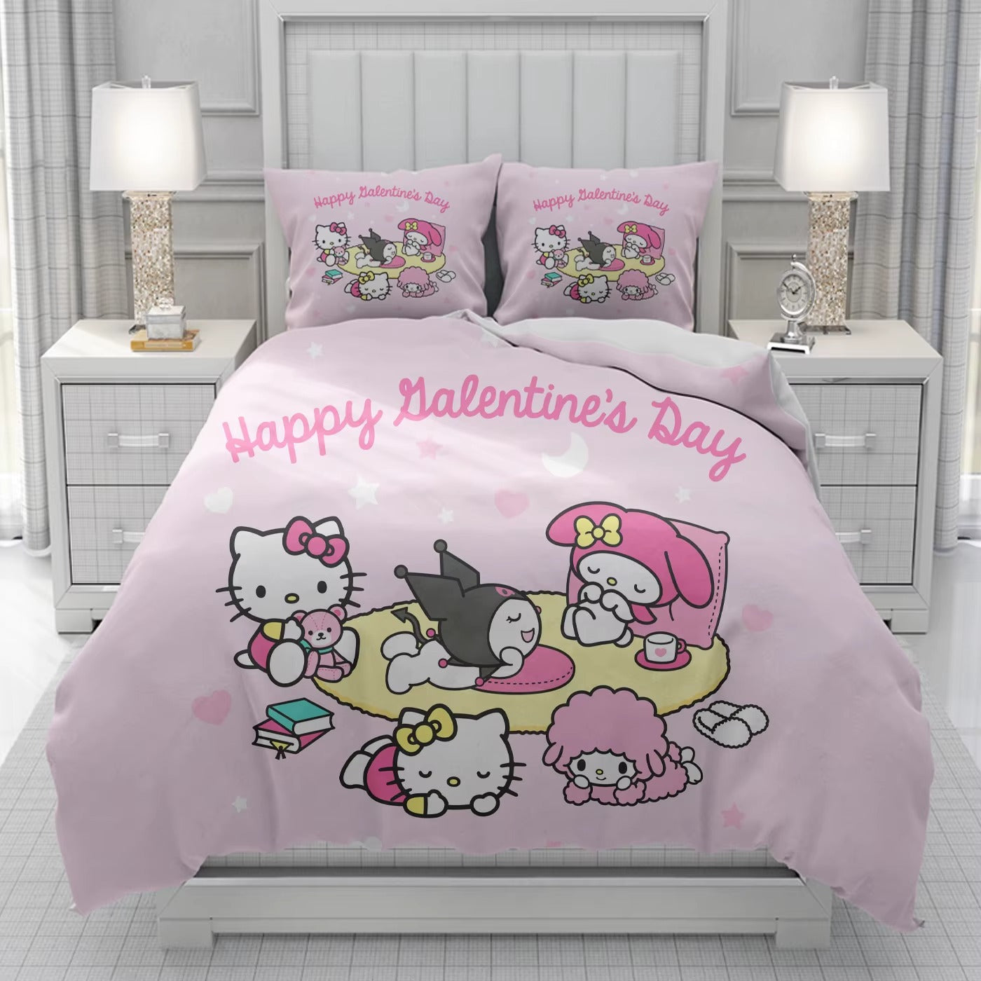 Hello Kikty  Duvet Cover men women/Children KID Printing Sanrio cartoon Bedding Set  Comforter Bed Soft