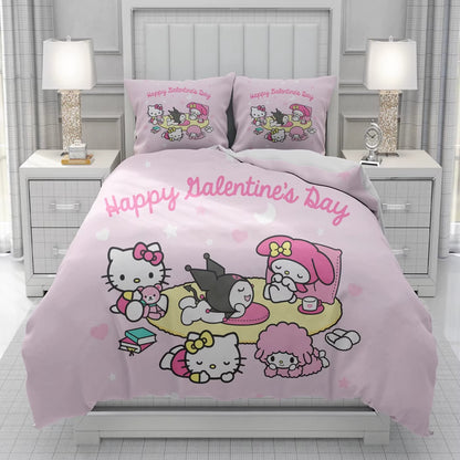 Hello Kikty  Duvet Cover men women/Children KID Printing Sanrio cartoon Bedding Set  Comforter Bed Soft