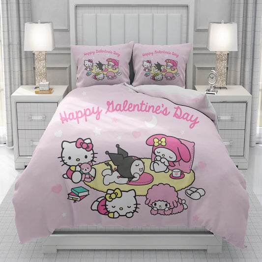 Hello Kikty  Duvet Cover men women/Children KID Printing Sanrio cartoon Bedding Set  Comforter Bed Soft