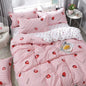 Pink Strawberry Comforter Bedding Sets Bed Sheets Cute Fruit Duvet Cover King Queen Size Gift For Girl Kids Lovely Bedspread