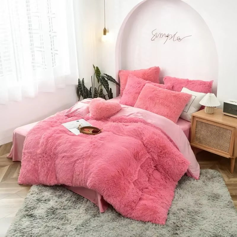 Velvet Bedding Sets Mink Four Piece Set Plush Crystal Coral Velvet Quilt Cover Sheet Pillow Case Comforters Quilt Bed Suits 2021