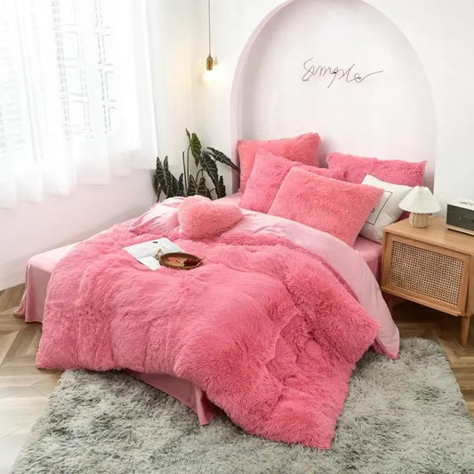 Velvet Bedding Sets Mink Four Piece Set Plush Crystal Coral Velvet Quilt Cover Sheet Pillow Case Comforters Quilt Bed Suits 2021