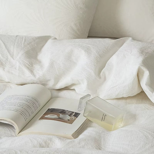 Washed Cotton Duvet Cover Set white Bedding Sets for Hotel Bedroom comforter sets Cover Pillowcase Flat Sheet Fashion Bed Linen