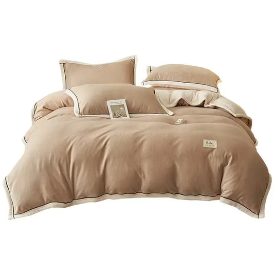 Winter Thicken Warm Plush Duvet Cover Set Bed Linens Set with Quilt Cover Bedsheet Pillowcase 4pcs Luxury Queen Size Bedding Set