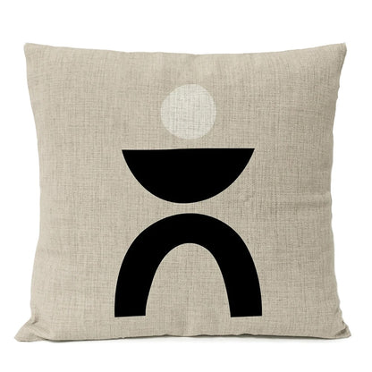 Abstract Black Boho Home Decorative Pillow Cover Arch Line Minimalist Geometric Throw Pillow Case Living Room Decor Sofa Cushion