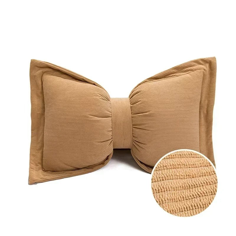 Ins Cute Bow Cushion Solid Color Princess Seat Chair Cushion Sofa Decorative Throw Pillows Pompom Cushions