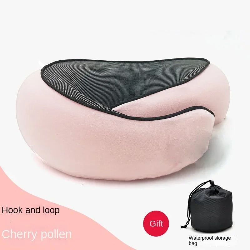Travel Neck Pillow Memory Foam U-shaped Pillow Snail Style Travel Neck Support Portable Adjustable Soft Noon Break Sleep Pillows
