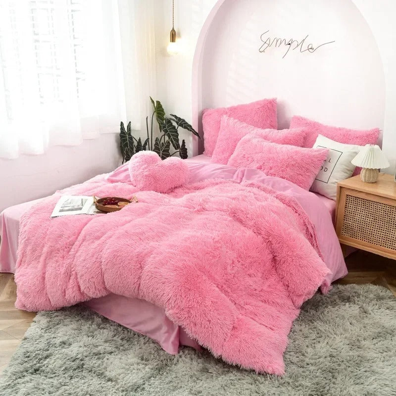 Velvet Bedding Sets Mink Four Piece Set Plush Crystal Coral Velvet Quilt Cover Sheet Pillow Case Comforters Quilt Bed Suits 2021