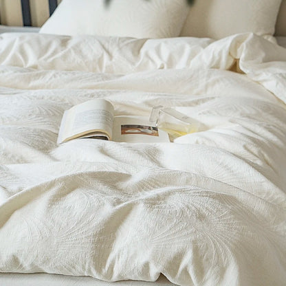 Washed Cotton Duvet Cover Set white Bedding Sets for Hotel Bedroom comforter sets Cover Pillowcase Flat Sheet Fashion Bed Linen