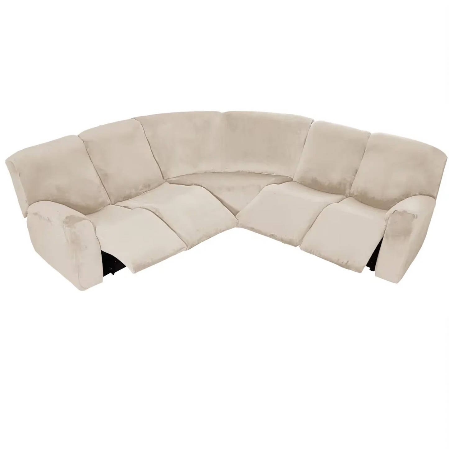 7-Piece L Shape Velvet Stretch Recliner Corner Sofa Covers for Sectional Sofa Set Reclining L Shape Sofa Slipcovers