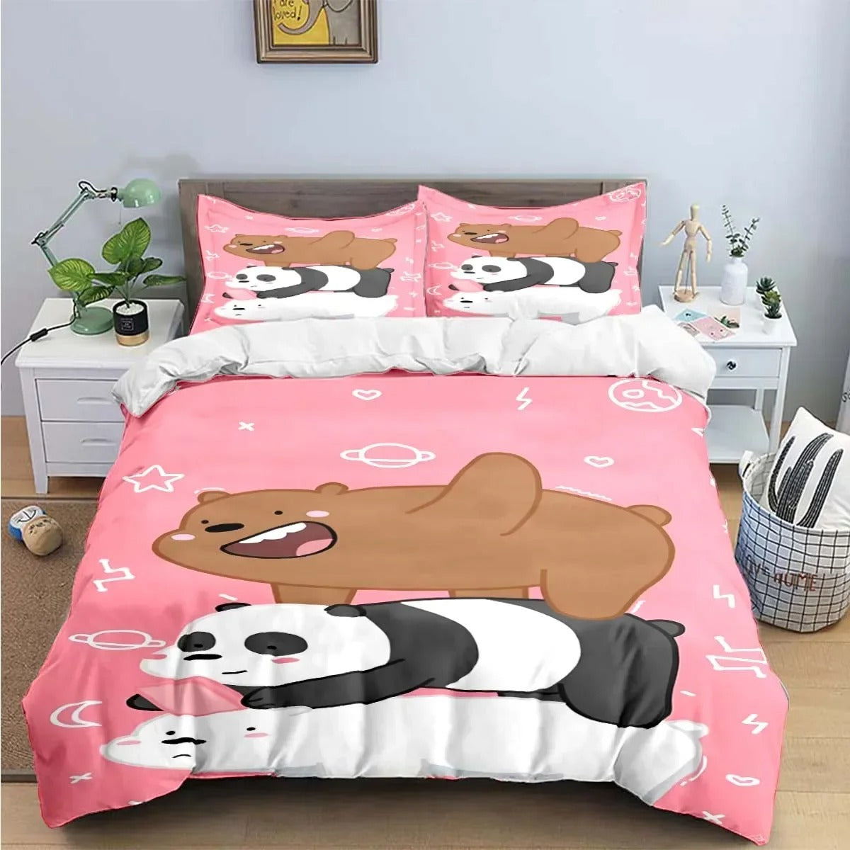 Cartoon Bear Pattern Bedding Sets Bed Supplies Set Duvet Cover Comforter Set Bedding Set Luxury Birthday Gift Exquisite Cute