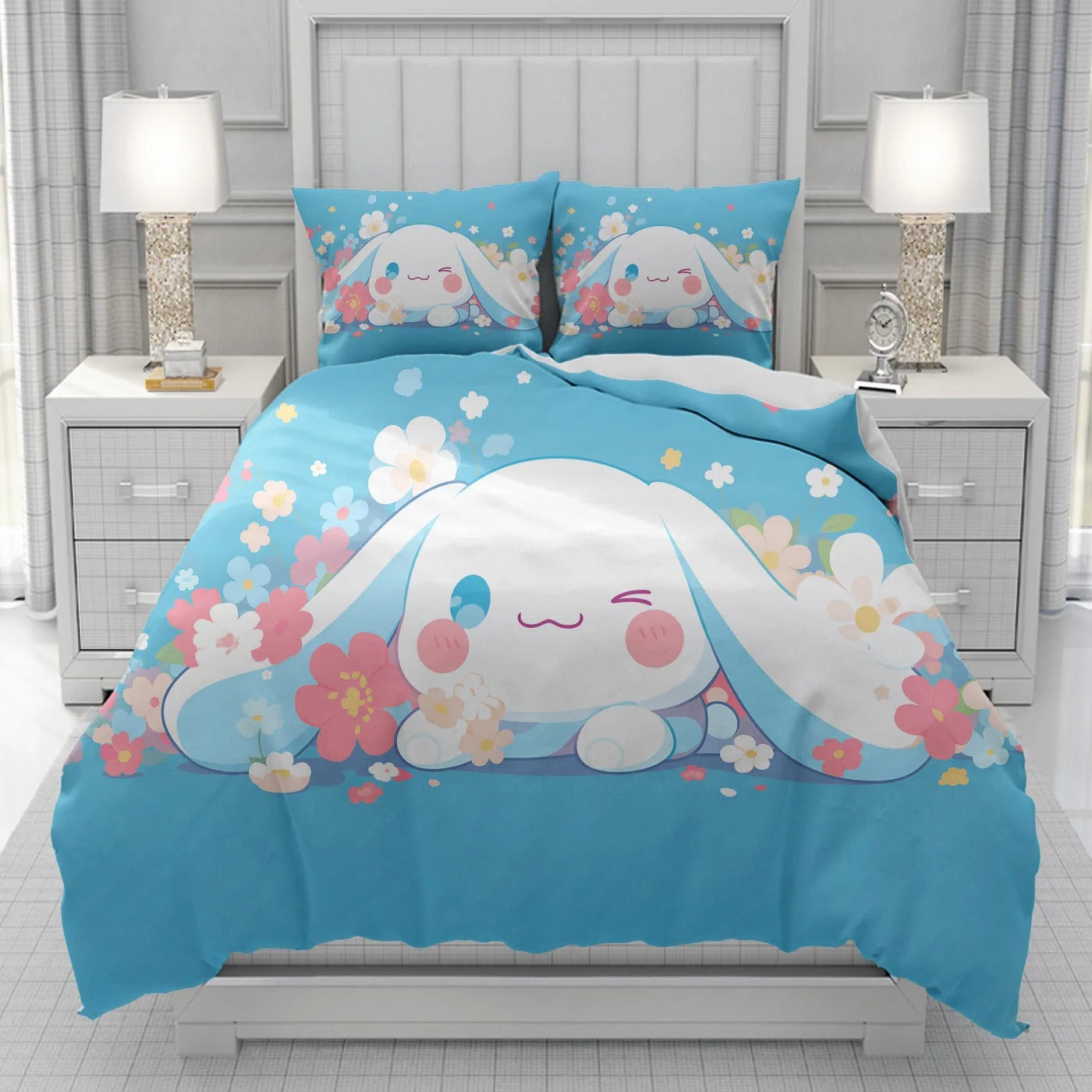 Cinnamorol lDuvet Cover men women/Children KID Printing Sanrio cartoon Bedding Set  Comforter Bed Soft dropshipping