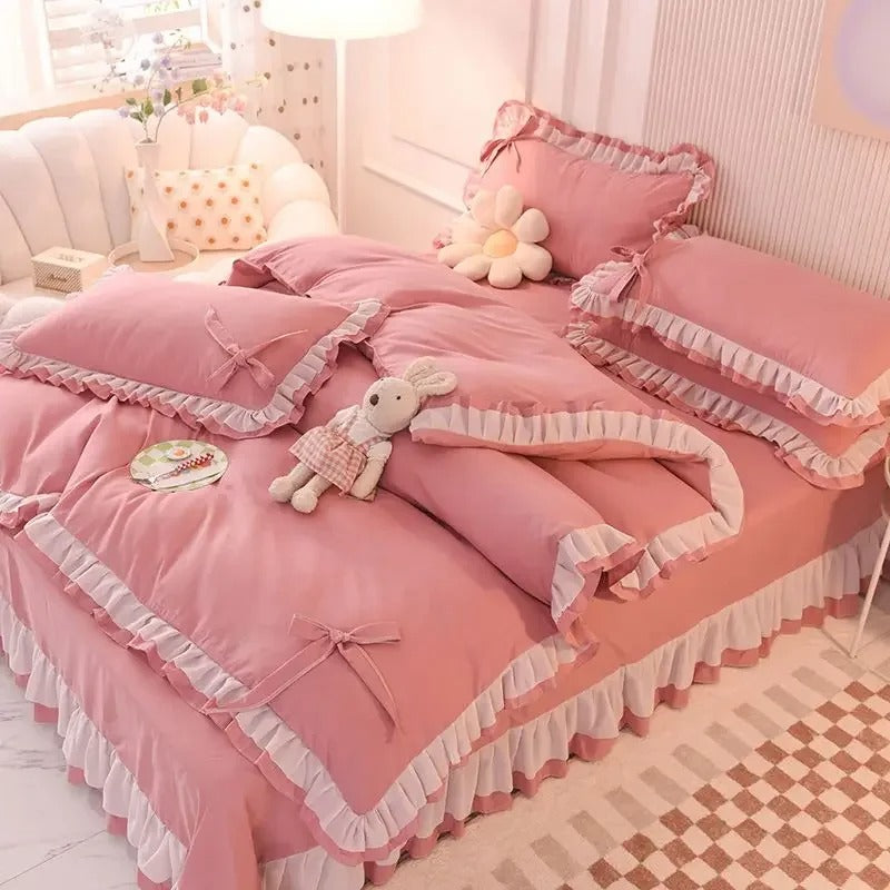 Love Heart Bedding Set Comforter Cover Sets Duvet Cover Set Home Sheet Pillowcase Soft No Filling Bed Linen Twin Full Queen Size