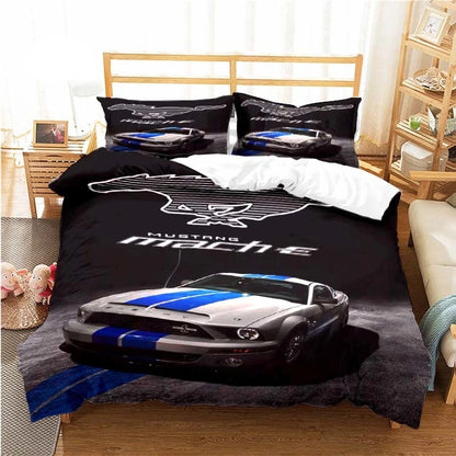 Mustang Car Pattern Duvet Cover Set Bedding for Aldult Kids Bed Set Game Quilt Cover Comforter Cover Bedding Set