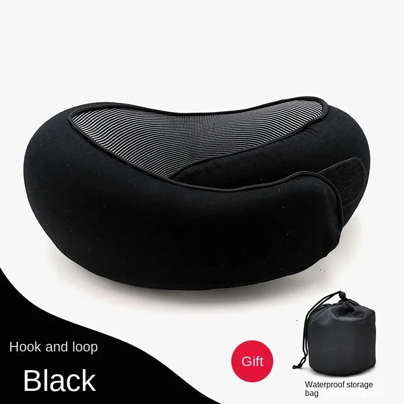 Travel Neck Pillow Memory Foam U-shaped Pillow Snail Style Travel Neck Support Portable Adjustable Soft Noon Break Sleep Pillows