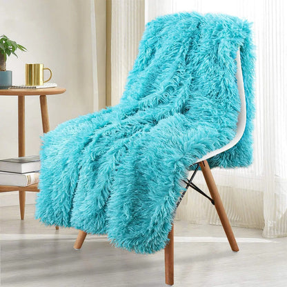 Thickened Fluffy Blanket Warm winter Bedspread on the bed Stitch plaid sofa cover Double side blankets and throws for Home decor