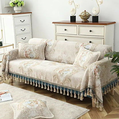 Throw Blanket Cotton Sofa Cover With Tassel Dust Anti-cat Scratch Protection Cover Sofa Blanket Full Four Season Throw Blanket