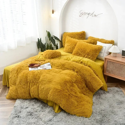 Velvet Bedding Sets Mink Four Piece Set Plush Crystal Coral Velvet Quilt Cover Sheet Pillow Case Comforters Quilt Bed Suits 2021