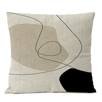 Abstract Black Boho Home Decorative Pillow Cover Arch Line Minimalist Geometric Throw Pillow Case Living Room Decor Sofa Cushion