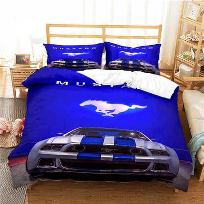 Mustang Car Pattern Duvet Cover Set Bedding for Aldult Kids Bed Set Game Quilt Cover Comforter Cover Bedding Set