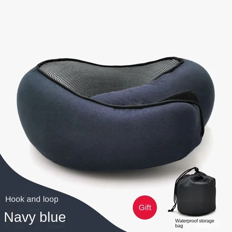Travel Neck Pillow Memory Foam U-shaped Pillow Snail Style Travel Neck Support Portable Adjustable Soft Noon Break Sleep Pillows