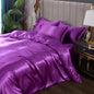 Monnom New European Satin Duvet Cover Set Include Duvet Cove Flat Sheet and Pillowcases Double Single Size Bedding Set AU- Queen