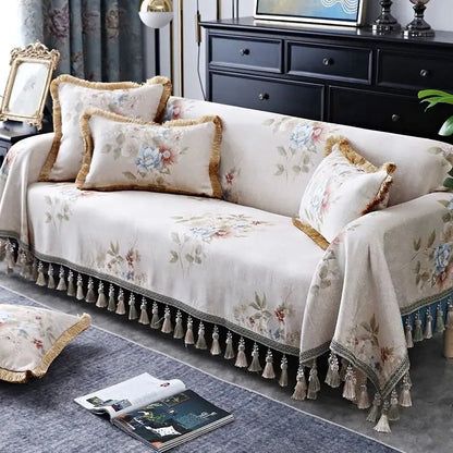 Throw Blanket Cotton Sofa Cover With Tassel Dust Anti-cat Scratch Protection Cover Sofa Blanket Full Four Season Throw Blanket