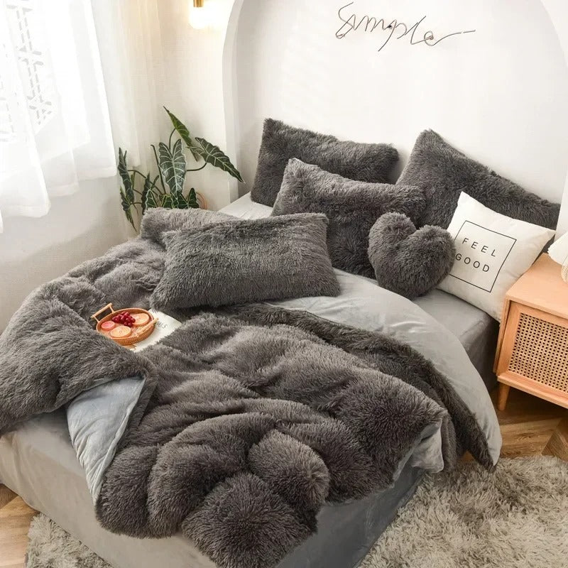Velvet Bedding Sets Mink Four Piece Set Plush Crystal Coral Velvet Quilt Cover Sheet Pillow Case Comforters Quilt Bed Suits 2021
