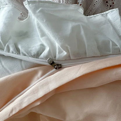 100% Cotton Soft Bedding Set French Princess Style Duvet Cover Bedclothes Bedspread Pillowcases Flat Sheets Comforter Sets