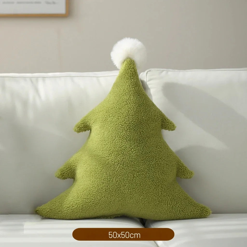 2 Pcs Christmas Throw Pillows Stuffed Tree Shaped Pillow Cute Soft Tree Throw Pillow Decorative Cute Pillows Home Decorations