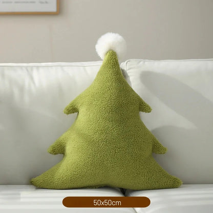 2 Pcs Christmas Throw Pillows Stuffed Tree Shaped Pillow Cute Soft Tree Throw Pillow Decorative Cute Pillows Home Decorations