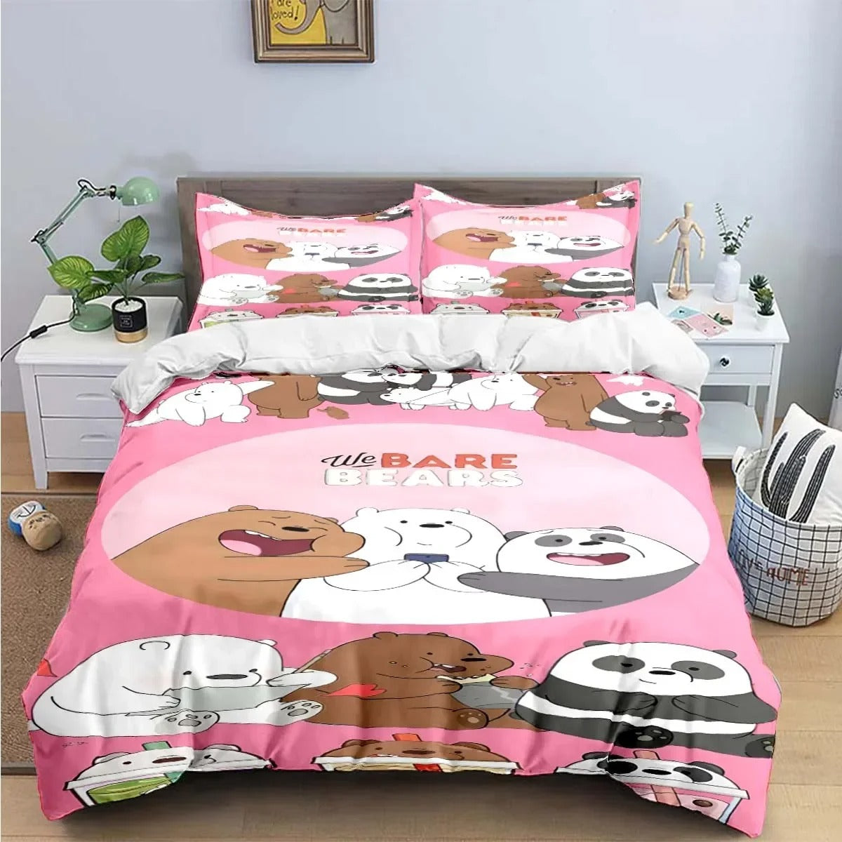 Cartoon Bear Pattern Bedding Sets Bed Supplies Set Duvet Cover Comforter Set Bedding Set Luxury Birthday Gift Exquisite Cute
