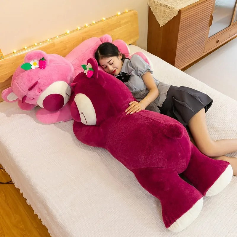 Cartoon Disney Strawberry Bear Plush Doll Toy Cute Party Models Lotso Sleep Plush Pillow Doll Children Doll Birthday Gift