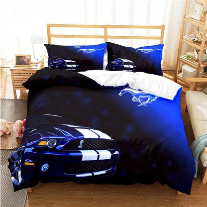 Mustang Car Pattern Duvet Cover Set Bedding for Aldult Kids Bed Set Game Quilt Cover Comforter Cover Bedding Set