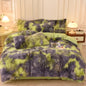 4Pcs Shaggy Coral Fleece Warm Cozy Bedding Set Mink Velvet Duvet Cover Set Bed Comforter Cover Blanket Pillowcase Beding Set
