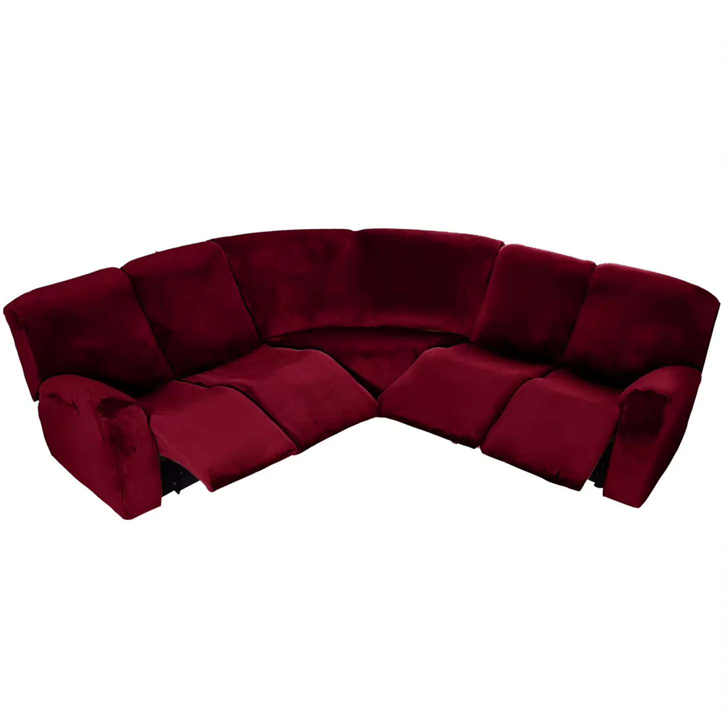 7-Piece L Shape Velvet Stretch Recliner Corner Sofa Covers for Sectional Sofa Set Reclining L Shape Sofa Slipcovers