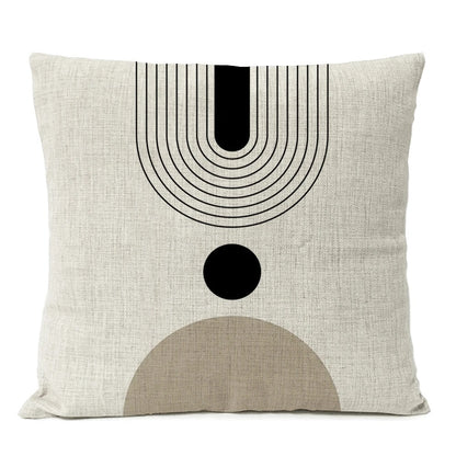 Abstract Black Boho Home Decorative Pillow Cover Arch Line Minimalist Geometric Throw Pillow Case Living Room Decor Sofa Cushion